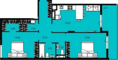 2 кімнатна квартира від власника. Газ