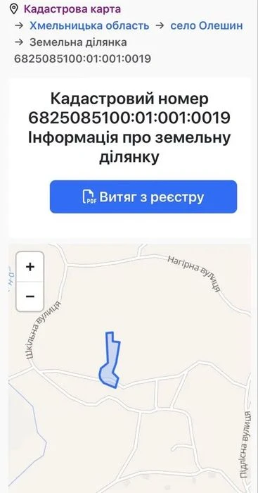 Земельна ділянка Олешин 30 соток