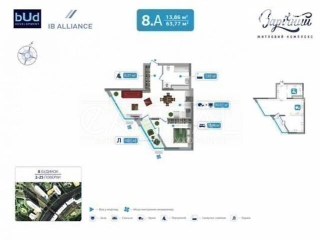 For sale 2-room apartment 64 sq. m. on Osokorska Street 8 • ID 346577