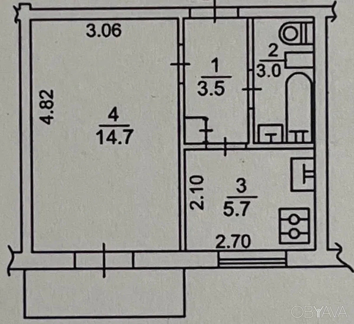 1-room apartment, Malyshka Andriya St. 27.