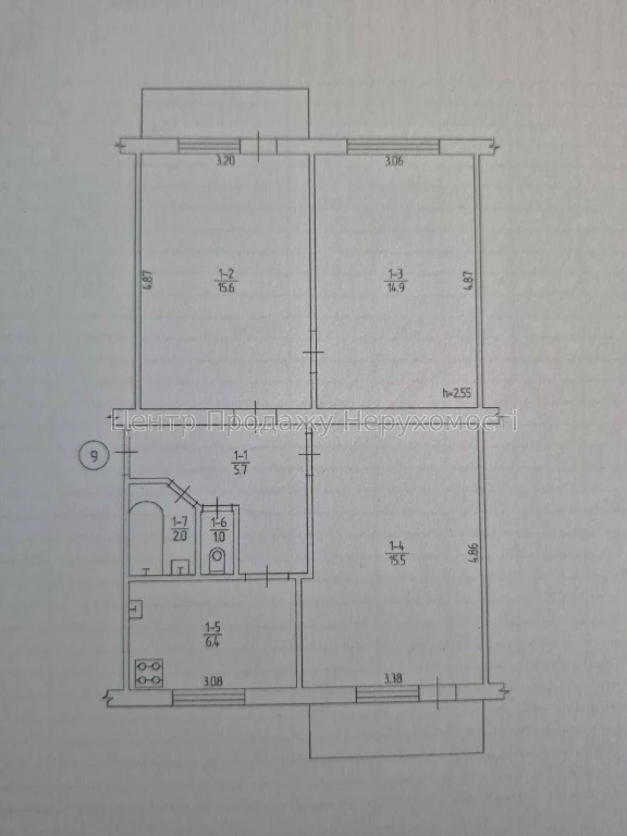 Продаж 3-кімн. квартири 65, 9 м², 3/5 эт, Київ – відмінний в