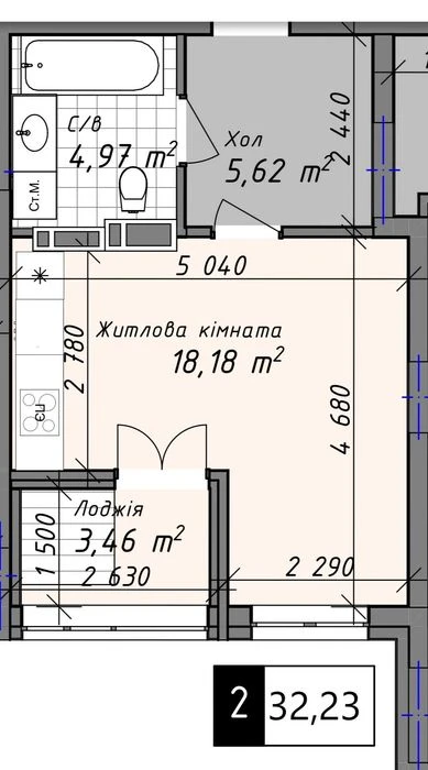 1К 32,8М² на Слобідці, 6/16 — РОЗСТРОЧКА до 48 місяців, перш