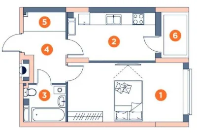 БЕЗ% 1к квартира 42м², Лисогірський провулок, 20  ЖК GROW, O
