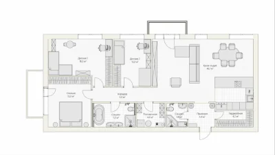 Продаж 4х кімнатної квартри, Loft, клубний будинок, центр, н