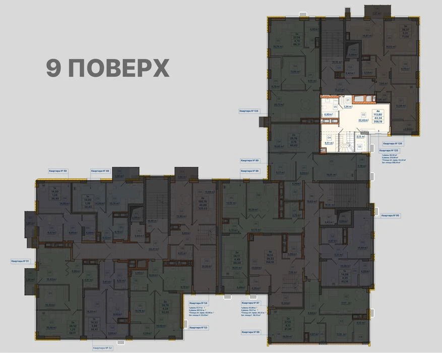 Двоповерхові апартаменти 328,31м2 + тераса в ЖК "Клубний буд