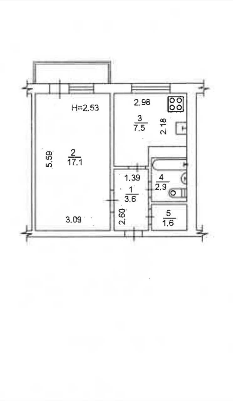 1-room apartment for sale 35 m², Yakuba Kolasa St., 5