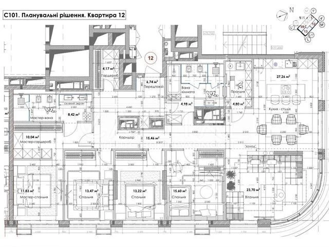 For sale 4-room apartment 173 sq. m on Vasylkivska street • ID 3468