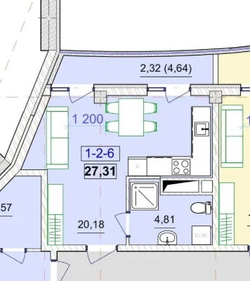 Студия 27.31 м² с видом в сторону моря в ЖК Unity Towers! Ар