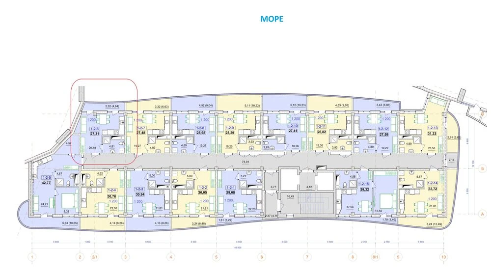 Студия 27.31 м² с видом в сторону моря в ЖК Unity Towers! Ар
