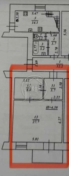 Продажа двухкомнатной коммуны ЦИРК КОБЛЕВСКАЯ Новый РЫНОК СО