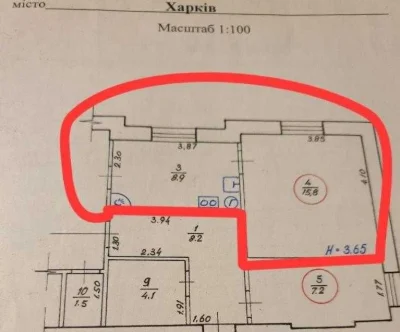 1 комн. кв-ра гостиного типа в центре Харькова по улице Фран