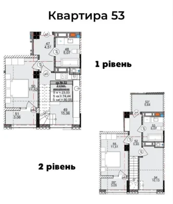 Продається 2х рівнева квартира 80 м2 ЖК Міленіум