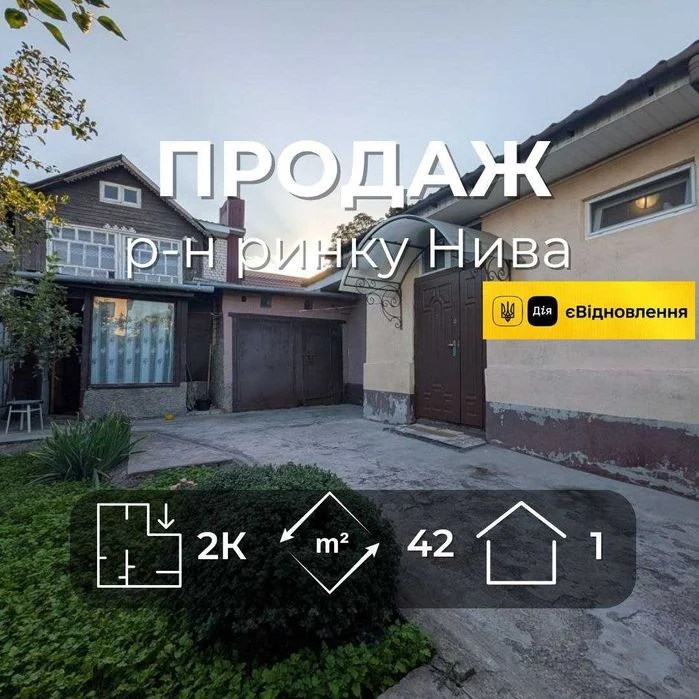 Частина цегляного будинку з окремим двором та гаражем, район