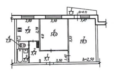 Продаж 2-кім. кв. Набережна Перемоги , житловий стан 8 повер