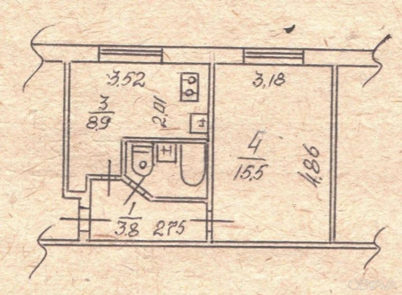 1-room apartment, 30 sq.m.