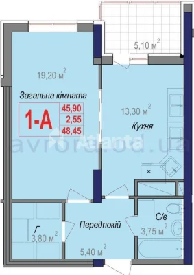 Однокімнатна з великою лоджією біля парку Горького, новий бу