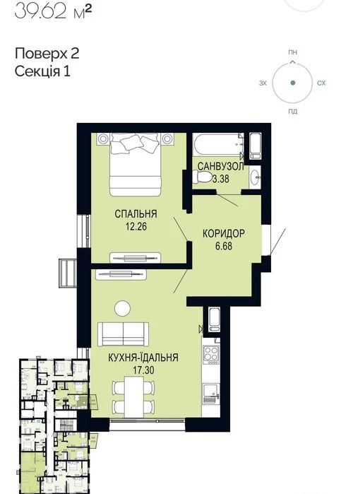 Продаж 1-кімнатної квартири в ЖК Viking Hills, вул. Щурата.