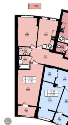Продаж двокімнатна квартира в новобудові 71 м² на дві сторон