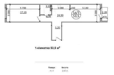 Продаж 1-кім квартира з ремонтом 54м² ЗДАЧА 2кв 27р вул Авіа