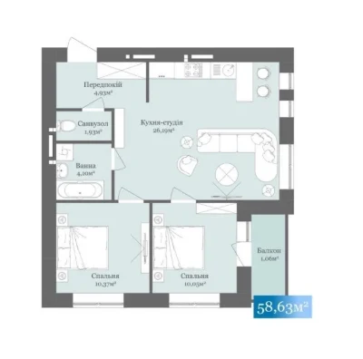 Продаж 2 кім  кв у ЖК West Towers / 4 будинок, введений в ек