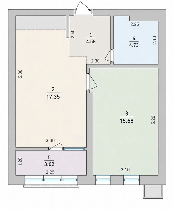 ‼️ Терміновий продаж! 1-кімнатна 46 м² • Вдале планування •