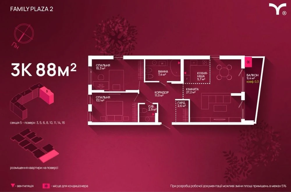 3-кімнатна квартира для сімʼї| FAMILY PLAZA 2 | BLAGO