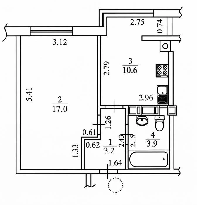 1 кім. з газ. автономним опаленням Паркленд, Parkland, метро