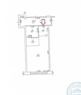 Sale of 1-room apartment 40 m², Vladimir Antonovych str.
