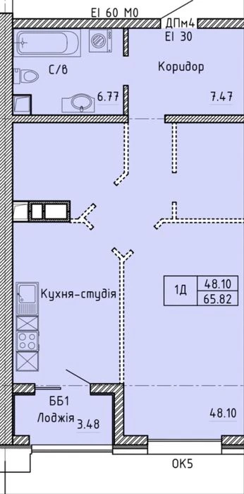 Продам 1- ком квартиру с видом на парк Победы.