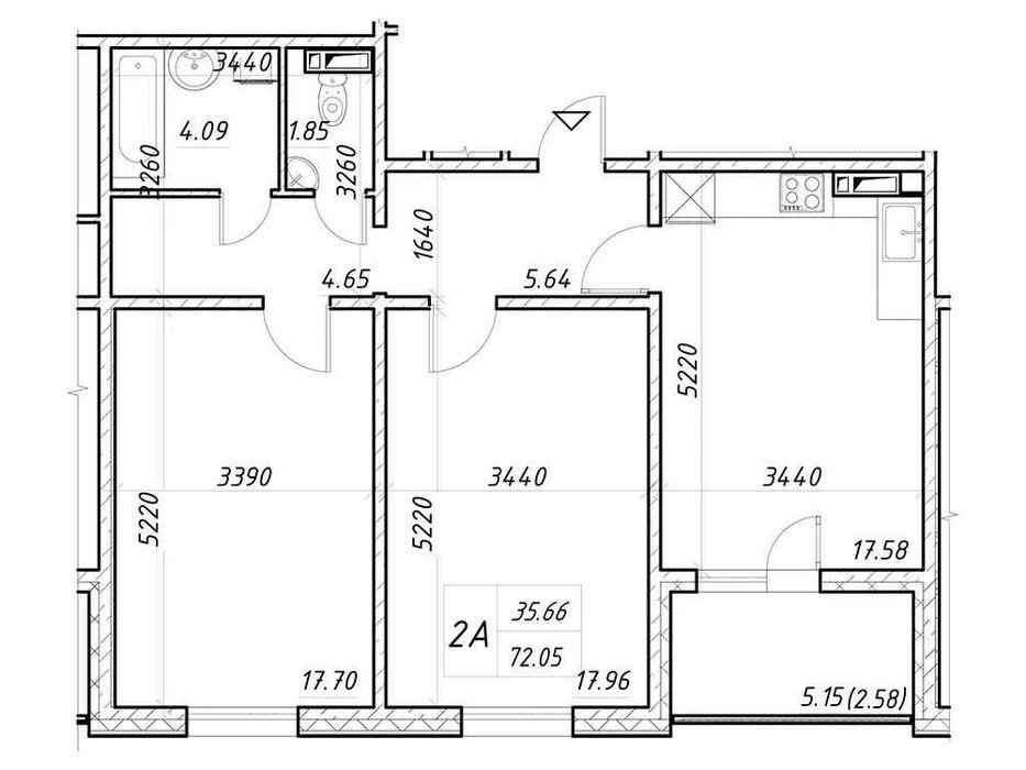 Краще планування ЖК "Деснянський"-кухня 18 м². Є-ремонт та а