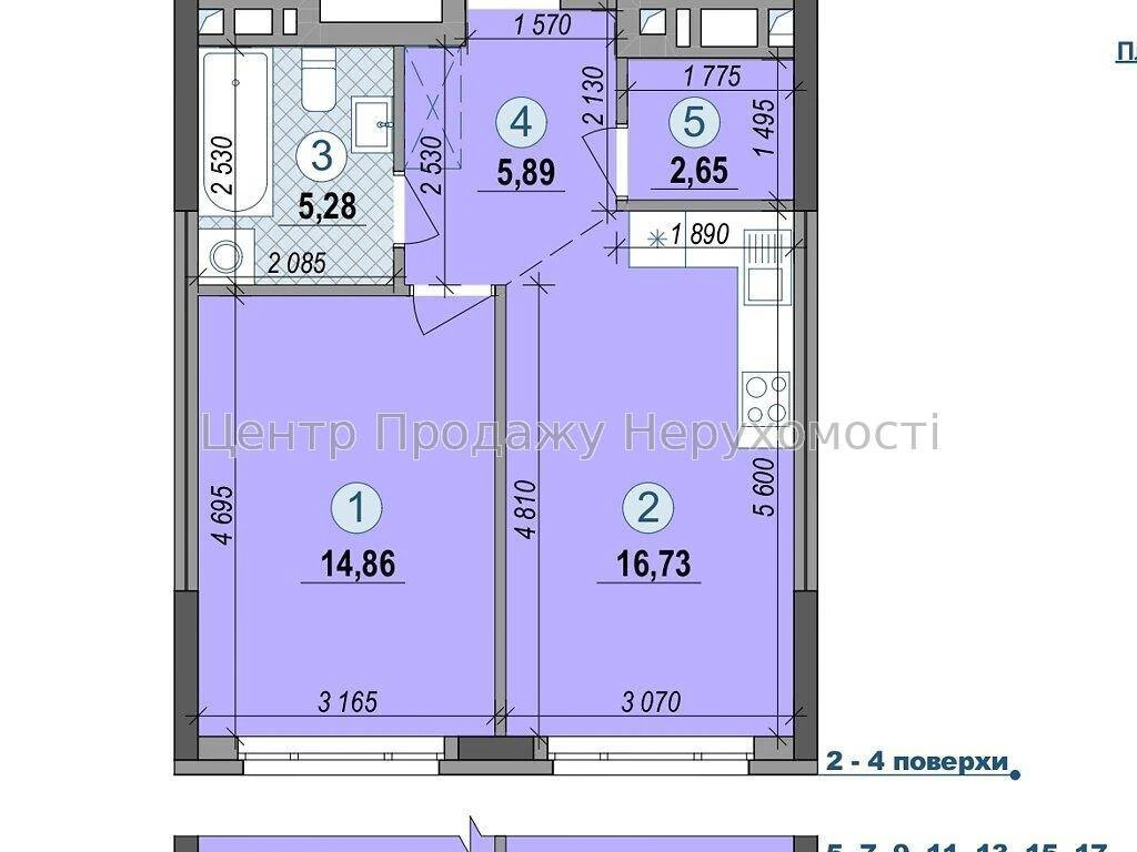 For sale 1-room apartment 45, 41 m² in residential complex H2O, Kyiv, 3/26 floor