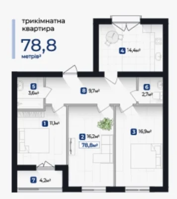 3-кімнатна квартира біля озера!Акційна ціна