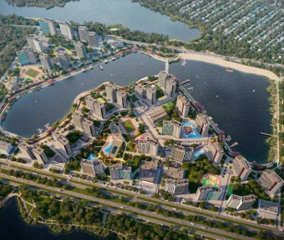 1-кімнатна квартира 45,54 м² у ЖК H2O, вид на озеро