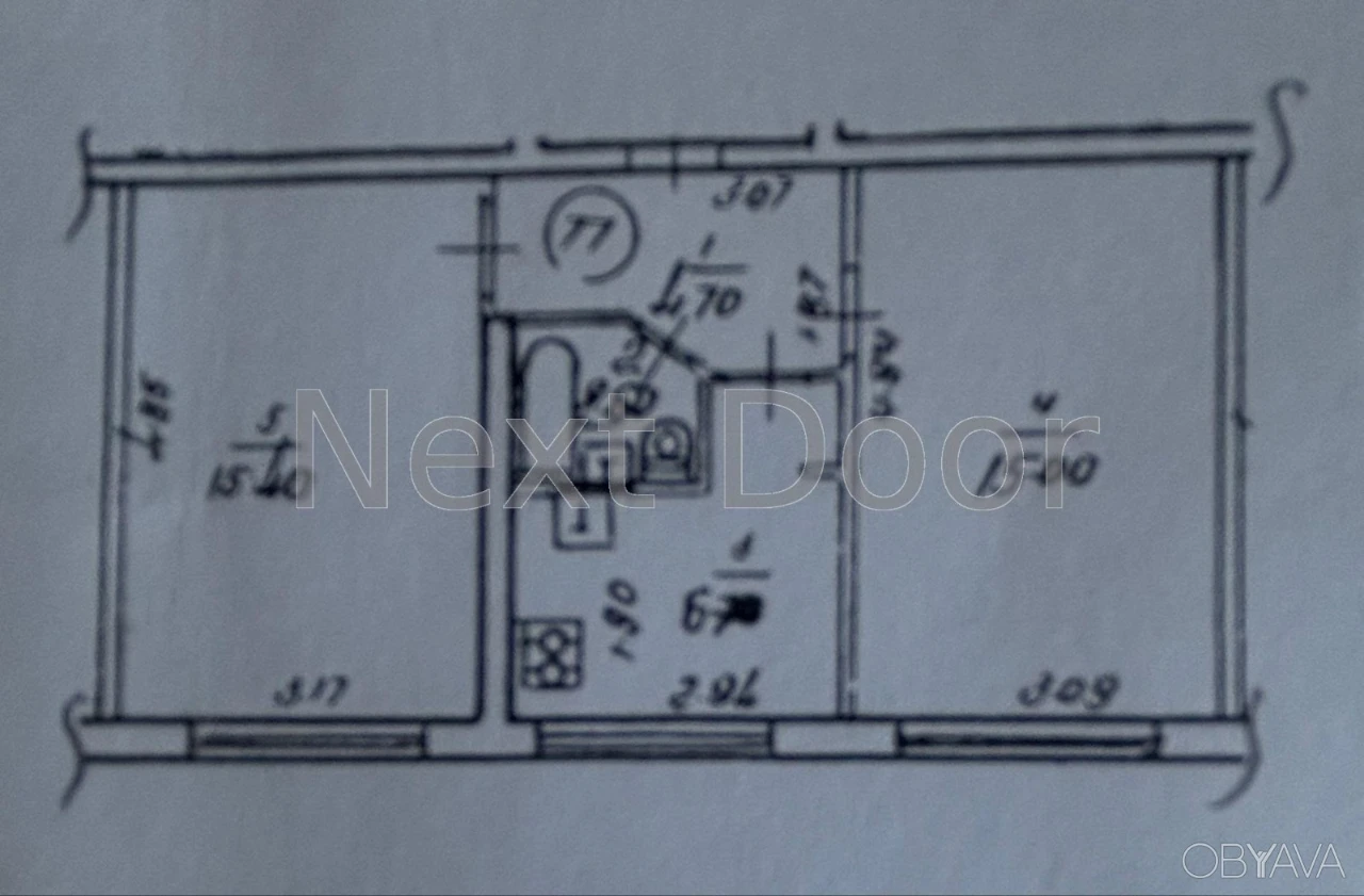 2-room apartment, 44.4 sq.m.