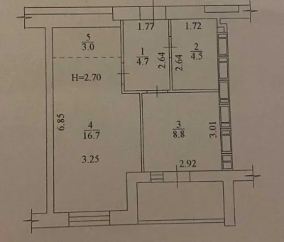 ЖК Мира 3, ул Мира, 41! Продам 1 ком квартиру пл 39.7м2, эта