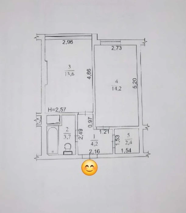 Продам 1но кім. квартиру, 38 кв.м, вул.Ракетна, 24, секція 3