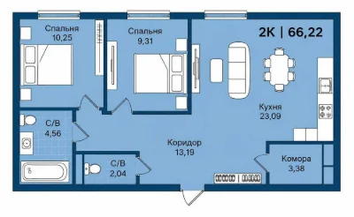 Продається 2-кімнатна квартира в ЖК Гідропарк. З виглядом на