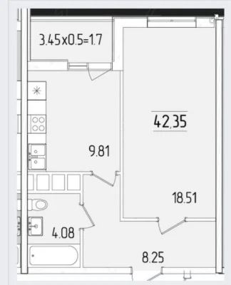 Продам 1 комнатную квартиру 43 м Кадорр Сити,, Краснова, Вы