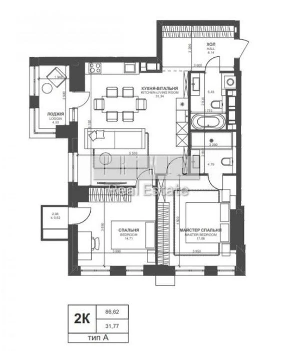 Продаж 2к квартири 89м2 TRIIINITY Василя Тютюнника 39/2 Пече
