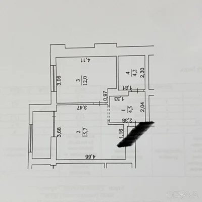 1-room apartment, 40 sq.m.