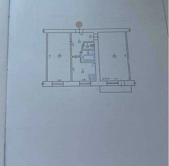 2к! квартира, Алмазний, 2/5 пов, 46 м2, роздільні кімнати, є