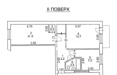2-кімнатна квартира 43.9 м² у Одесса