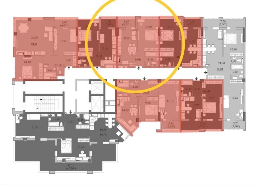 1-кімнатна квартира 38,9 м² на 14 поверсі | Таїровські сади