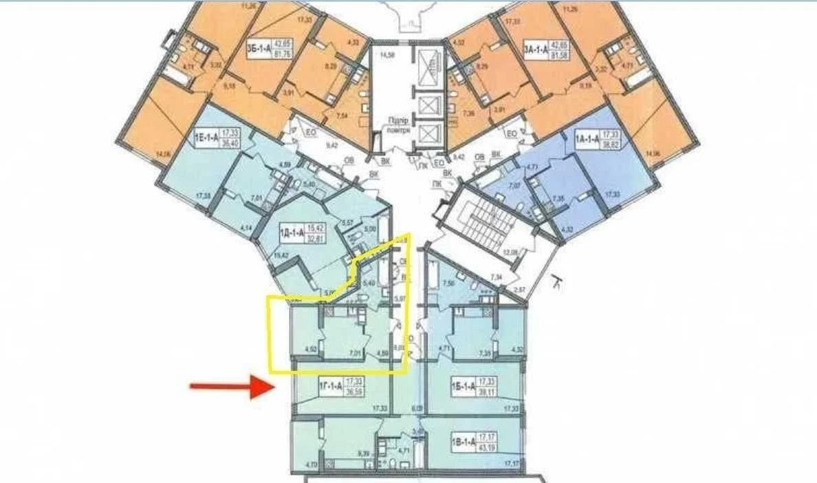Продаж 1-кімнатної квартири 36.6 м², ЖК на вул. Милославська