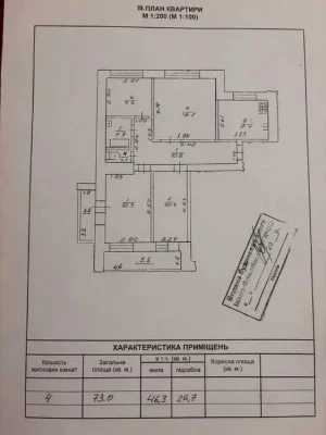 4-к квартира 73 м² з індивідуальним опаленням_BK