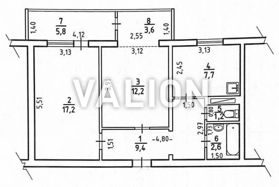 2-room apartment for sale 59.7 m², Vadyma Getmana St., 4