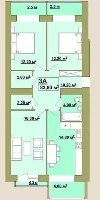 Продам Центр 3к.,82м.кв., в районі КНЯГИНЕН