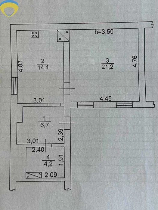 Продам 1-кімнатну | Пироговський пров. | Власний дворик | 37
