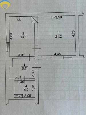 Продам 1-кімнатну | Пироговський пров. | Власний дворик | 37