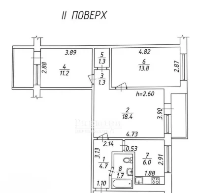 3-кімнатна квартира 62 кв.м Капітальний ремонт Марсельська